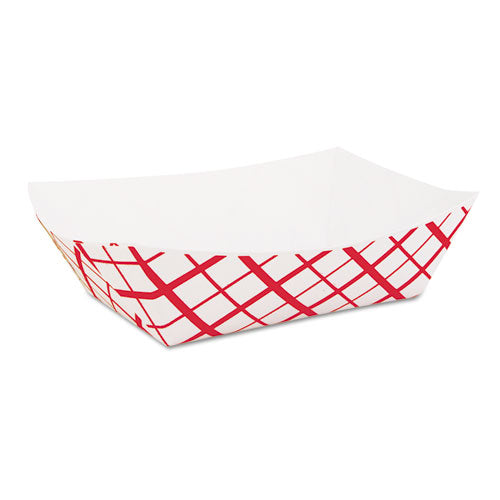 Paper Food Baskets, 2lb, Red-white, 1000-carton