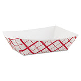 Paper Food Baskets, 3lb, Red-white, 500-carton
