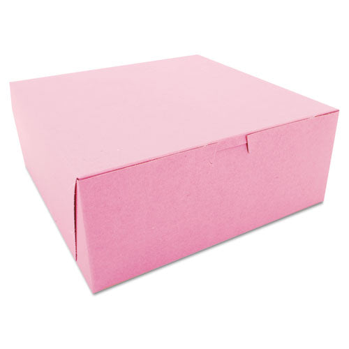 Non-window Bakery Boxes, 10 X 10 X 4, Pink, 100-carton