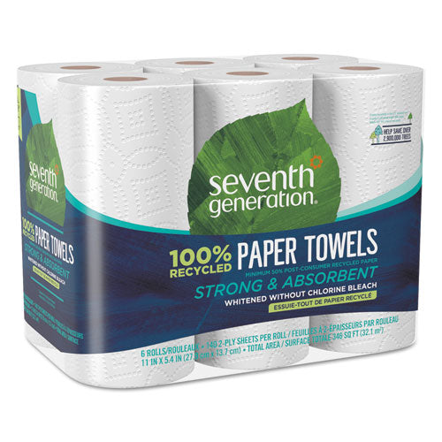 100% Recycled Paper Towel Rolls, 2-ply, 11 X 5.4 Sheets, 140 Sheets-rl, 6-pk