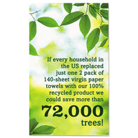 100% Recycled Paper Towel Rolls, 2-ply, 11 X 5.4 Sheets, 156 Sheets-rl, 8 Rl-pk