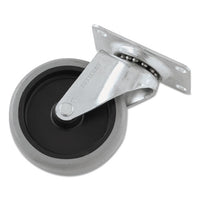 Replacement Non-marking Plate Caster, 4", Black-gray