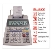 El-1750v Two-color Printing Calculator, Black-red Print, 2 Lines-sec