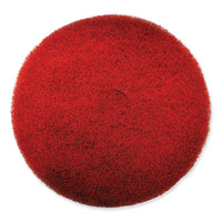 Ez Care Heavy Duty Scrub Pad, 13" Diameter, Red-gray, 5-carton