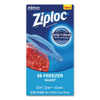 Double Zipper Freezer Bags, 1 Qt, 2.7 Mil, 6.97" X 7.7", Clear, 9-carton