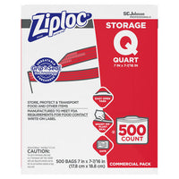 Double Zipper Storage Bags, 1 Qt, 1.75 Mil, 9.63" X 8.5", Clear, 48-box