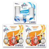 Plugin Scented Oil, Hawaiian Breeze, 0.67 Oz, 2 Warmers And 6 Refills-pack