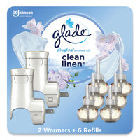 Plugin Scented Oil, Clean Linen, 0.67 Oz, 2 Warmers And 6 Refills-pack
