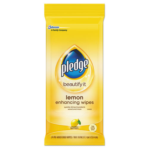 Lemon Scent Wet Wipes, Cloth, 7 X 10, White, 24-pack, 12 Packs-carton