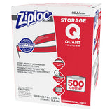 Double Zipper Storage Bags, 1 Qt, 1.75 Mil, 7" X 7.75", Clear, 500-box