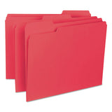 Interior File Folders, 1-3-cut Tabs, Letter Size, Red, 100-box