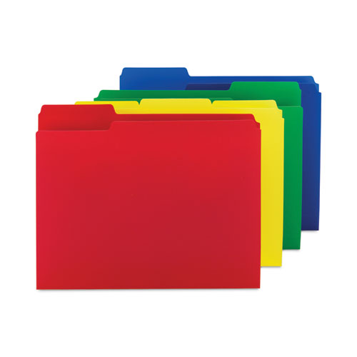 Top Tab Poly Colored File Folders, 1-3-cut Tabs: Assorted, Letter Size, 0.75" Expansion, Assorted Colors,12-pack