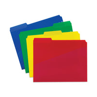 Poly Colored File Folders With Slash Pocket, 1-3-cut Tabs: Assorted, Letter Size, 0.75" Expansion, Assorted Colors, 24-pack