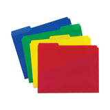 Poly Colored File Folders With Slash Pocket, 1-3-cut Tabs: Assorted, Letter Size, 0.75" Expansion, Assorted Colors, 24-pack