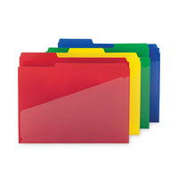 Poly Colored File Folders With Slash Pocket, 1-3-cut Tabs: Assorted, Letter Size, 0.75" Expansion, Assorted Colors, 24-pack