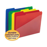 Poly Colored File Folders With Slash Pocket, 1-3-cut Tabs: Assorted, Letter Size, 0.75" Expansion, Assorted Colors, 24-pack