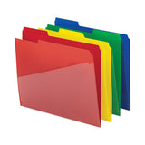 Poly Colored File Folders With Slash Pocket, 1-3-cut Tabs: Assorted, Letter Size, 0.75" Expansion, Assorted Colors, 24-pack