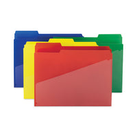 Poly Colored File Folders With Slash Pocket, 1-3-cut Tabs: Assorted, Letter Size, 0.75" Expansion, Assorted Colors, 24-pack