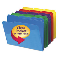 Poly Colored File Folders With Slash Pocket, 1-3-cut Tabs: Assorted, Letter Size, 0.75" Expansion, Assorted Colors, 24-pack