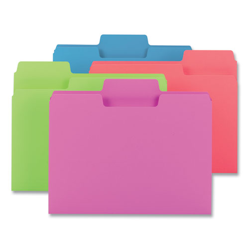 Supertab Top Tab File Folders, 1-3-cut Tabs, Letter Size, 11 Pt. Stock, Assorted, 24-pack