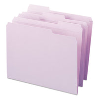 Reinforced Top Tab Colored File Folders, 1-3-cut Tabs, Letter Size, Lavender, 100-box