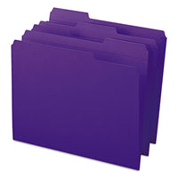 Reinforced Top Tab Colored File Folders, 1-3-cut Tabs, Letter Size, Purple, 100-box