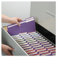 Colored File Folders, 1-3-cut Tabs, Letter Size, Purple, 100-box