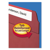 Reinforced Top Tab Colored File Folders, 1-3-cut Tabs, Letter Size, Maroon, 100-box