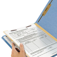 Colored Top Tab Classification Folders, 1 Divider, Letter Size, Blue, 10-box