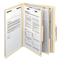 Manila Four- And Six-section Top Tab Classification Folders, 2 Dividers, Letter Size, Manila, 10-box