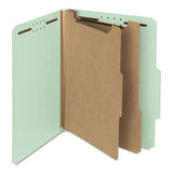 100% Recycled Pressboard Classification Folders, 2 Dividers, Letter Size, Gray-green, 10-box