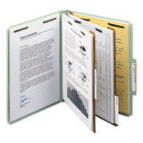 100% Recycled Pressboard Classification Folders, 2 Dividers, Letter Size, Gray-green, 10-box