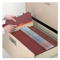 100% Recycled Pressboard Classification Folders, 2 Dividers, Letter Size, Red, 10-box