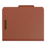 100% Recycled Pressboard Classification Folders, 2 Dividers, Letter Size, Red, 10-box