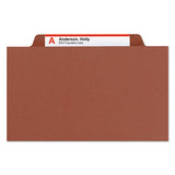 100% Recycled Pressboard Classification Folders, 2 Dividers, Letter Size, Red, 10-box