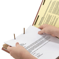 100% Recycled Pressboard Classification Folders, 2 Dividers, Letter Size, Red, 10-box