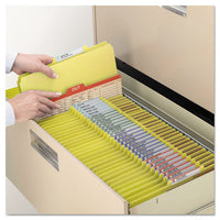 Six-section Pressboard Top Tab Classification Folders With Safeshield Fasteners, 2 Dividers, Letter Size, Yellow, 10-box