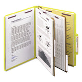 Six-section Pressboard Top Tab Classification Folders With Safeshield Fasteners, 2 Dividers, Letter Size, Yellow, 10-box