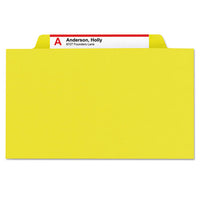 Six-section Pressboard Top Tab Classification Folders With Safeshield Fasteners, 2 Dividers, Letter Size, Yellow, 10-box
