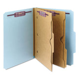 6-section Pressboard Top Tab Pocket-style Classification Folders With Safeshield Fasteners, 2 Dividers, Letter, Blue, 10-box