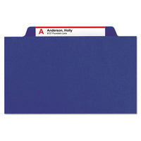 Eight-section Pressboard Top Tab Classification Folders With Safeshield Fasteners, 3 Dividers, Letter Size, Dark Blue, 10-box