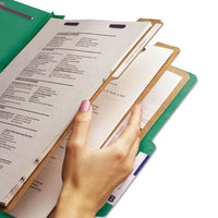 Eight-section Pressboard Top Tab Classification Folders With Safeshield Fasteners, 3 Dividers, Letter Size, Green, 10-box