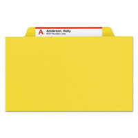 Eight-section Pressboard Top Tab Classification Folders With Safeshield Fasteners, 3 Dividers, Letter Size, Yellow, 10-box