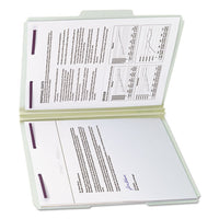 Recycled Pressboard Folders With Two Safeshield Coated Fasteners, 1-3-cut Tabs, 2" Expansion, Letter Size, Gray-green, 25-box