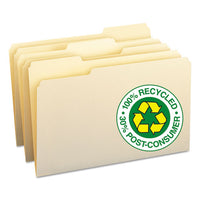 100% Recycled Manila Top Tab File Folders, 1-3-cut Tabs, Legal Size, 100-box