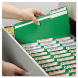Top Tab Colored 2-fastener Folders, 1-3-cut Tabs, Legal Size, Green, 50-box
