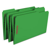 Top Tab Colored 2-fastener Folders, 1-3-cut Tabs, Legal Size, Green, 50-box