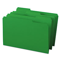 Colored File Folders, 1-3-cut Tabs, Legal Size, Green, 100-box