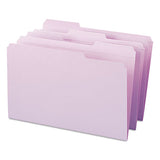 Reinforced Top Tab Colored File Folders, 1-3-cut Tabs, Legal Size, Lavender, 100-box