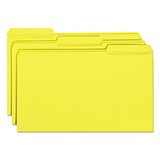 Reinforced Top Tab Colored File Folders, 1-3-cut Tabs, Legal Size, Yellow, 100-box